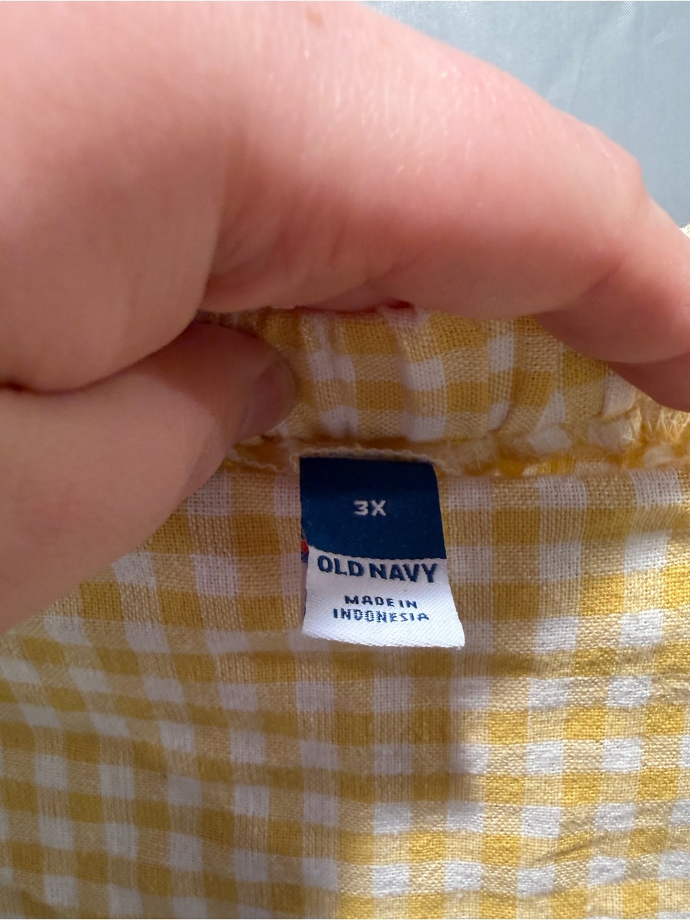 Old Navy Yellow Gingham Mini Skort - Picture 3 of 4